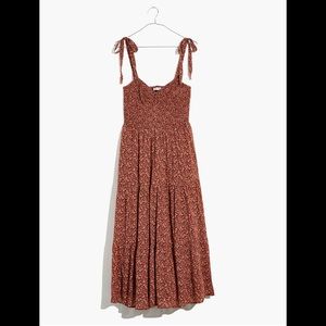 NWT Madewell Lucie Tie-Strap Tiered Midi Dress in Florentine Floral
